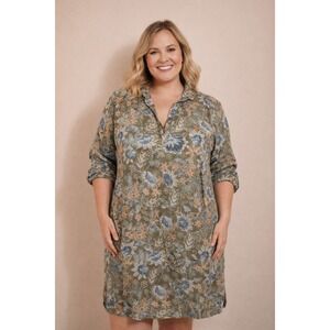 Rip Skirt Hawaii Travel Dress Womens Large Long La Boheme Olive Beach Gauze